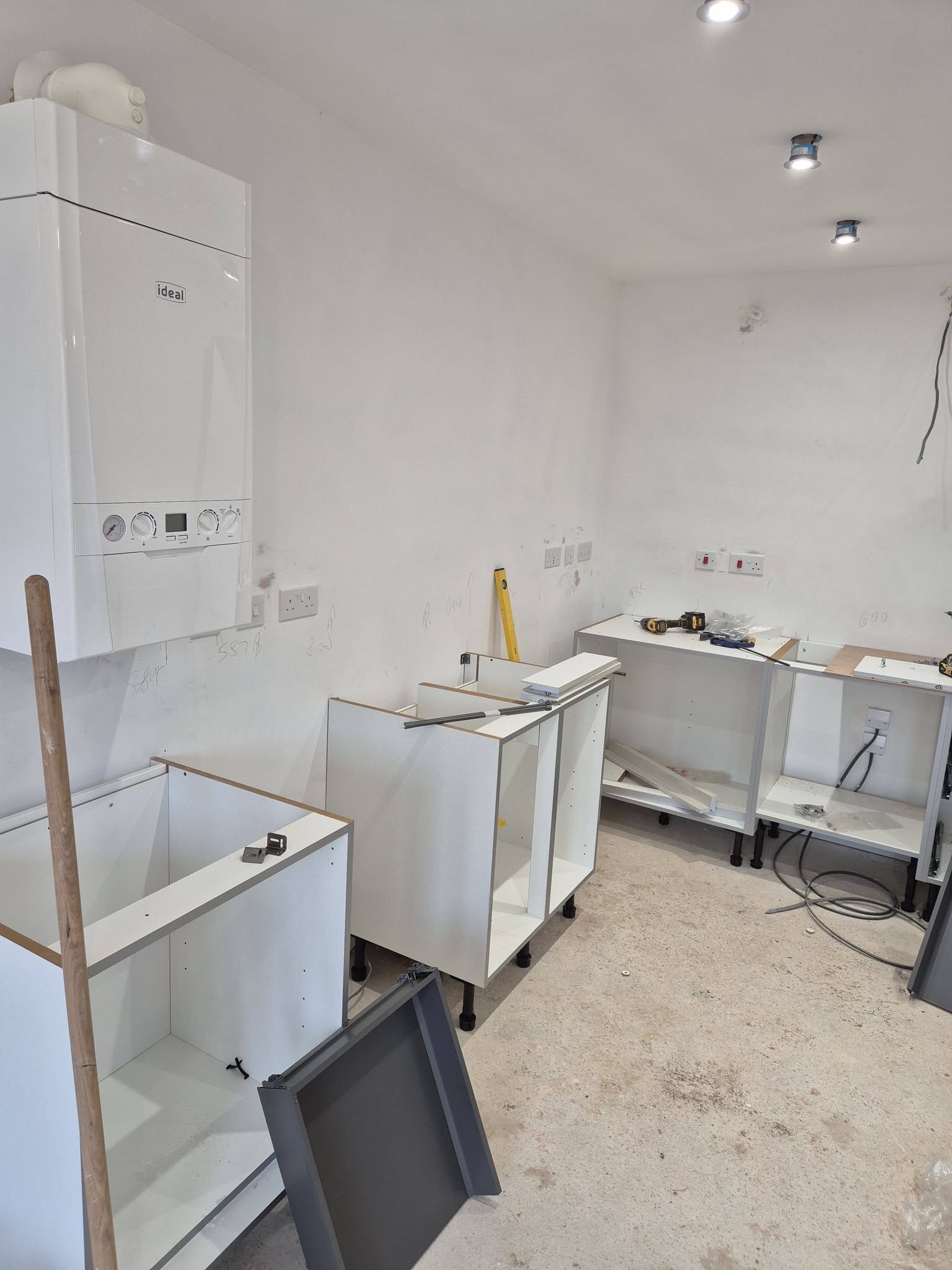 Kitchen during installation before completion